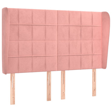 vidaXL Kopfteil mit Ohren Rosa 147x23x118/128 cm Samt