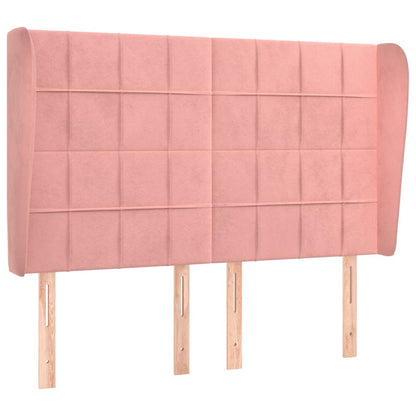 vidaXL Kopfteil mit Ohren Rosa 147x23x118/128 cm Samt
