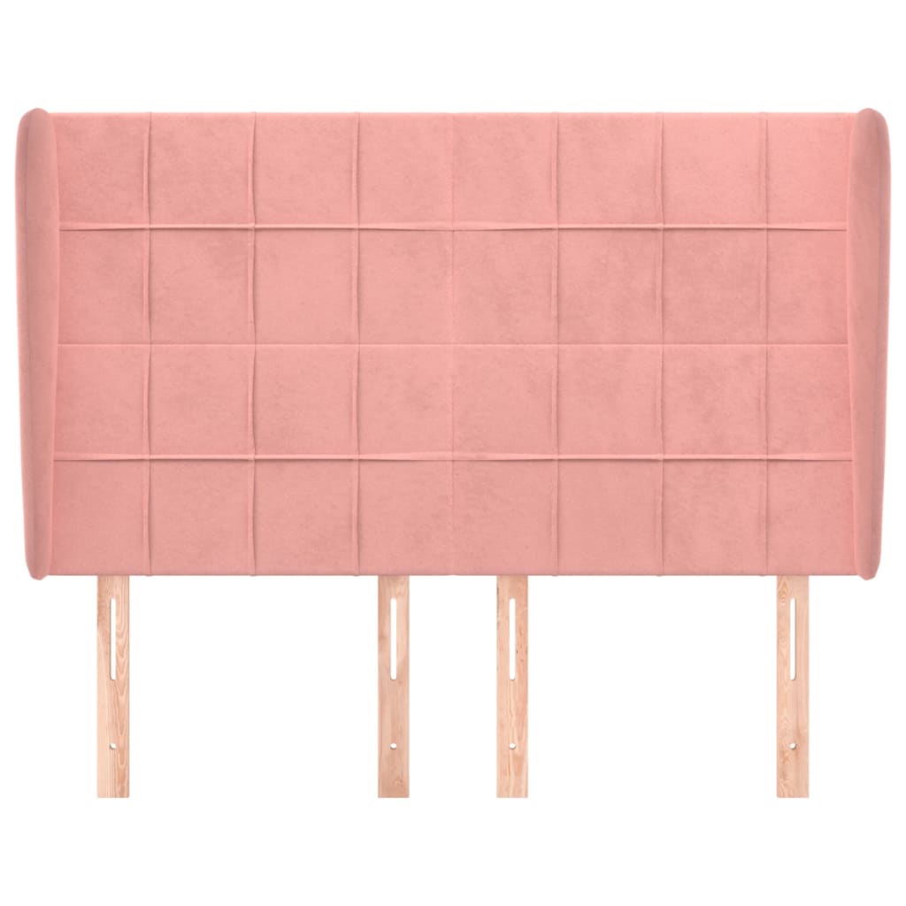 vidaXL Kopfteil mit Ohren Rosa 147x23x118/128 cm Samt
