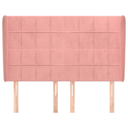 vidaXL Kopfteil mit Ohren Rosa 147x23x118/128 cm Samt