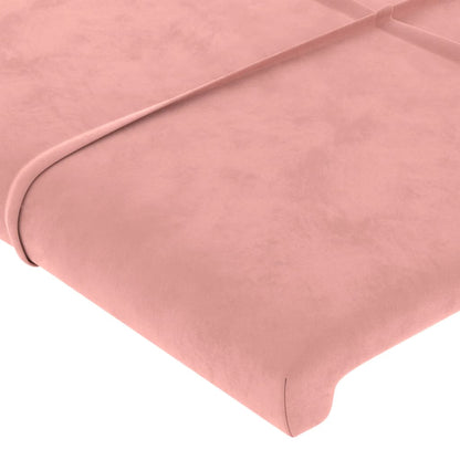 vidaXL Kopfteil mit Ohren Rosa 147x23x118/128 cm Samt