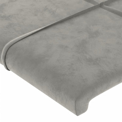 vidaXL Kopfteil mit Ohren Hellgrau 163x23x118/128 cm Samt
