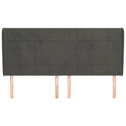 vidaXL Kopfteil mit Ohren Schwarz 163x23x118/128 cm Samt