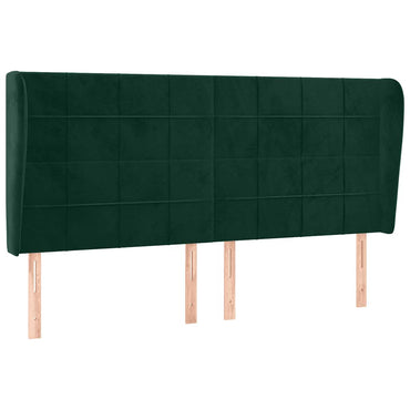 vidaXL Kopfteil mit Ohren Dunkelgrün 163x23x118/128 cm Samt