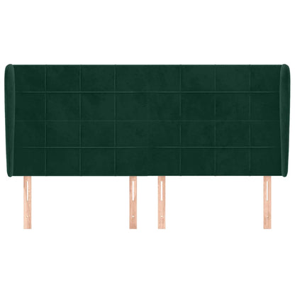 vidaXL Kopfteil mit Ohren Dunkelgrün 163x23x118/128 cm Samt