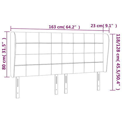 vidaXL Kopfteil mit Ohren Dunkelgrün 163x23x118/128 cm Samt