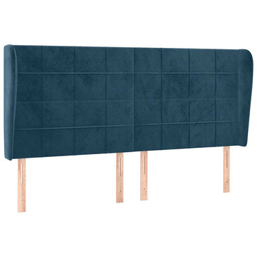vidaXL Kopfteil mit Ohren Dunkelblau 163x23x118/128 cm Samt