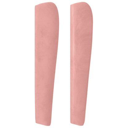 vidaXL Kopfteil mit Ohren Rosa 163x23x118/128 cm Samt