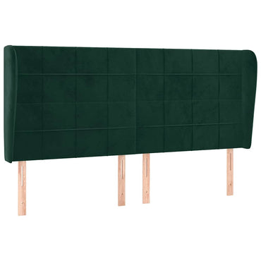 vidaXL Kopfteil mit Ohren Dunkelgrün 183x23x118/128 cm Samt