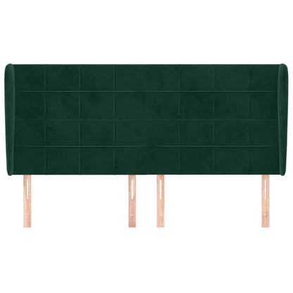 vidaXL Kopfteil mit Ohren Dunkelgrün 183x23x118/128 cm Samt