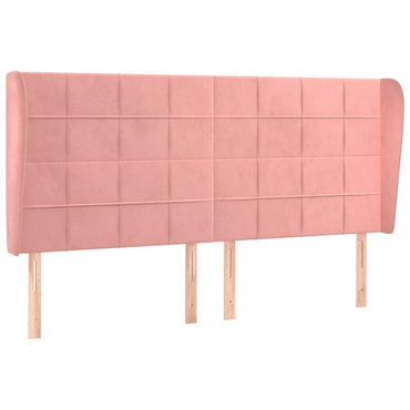 vidaXL Kopfteil mit Ohren Rosa 183x23x118/128 cm Samt
