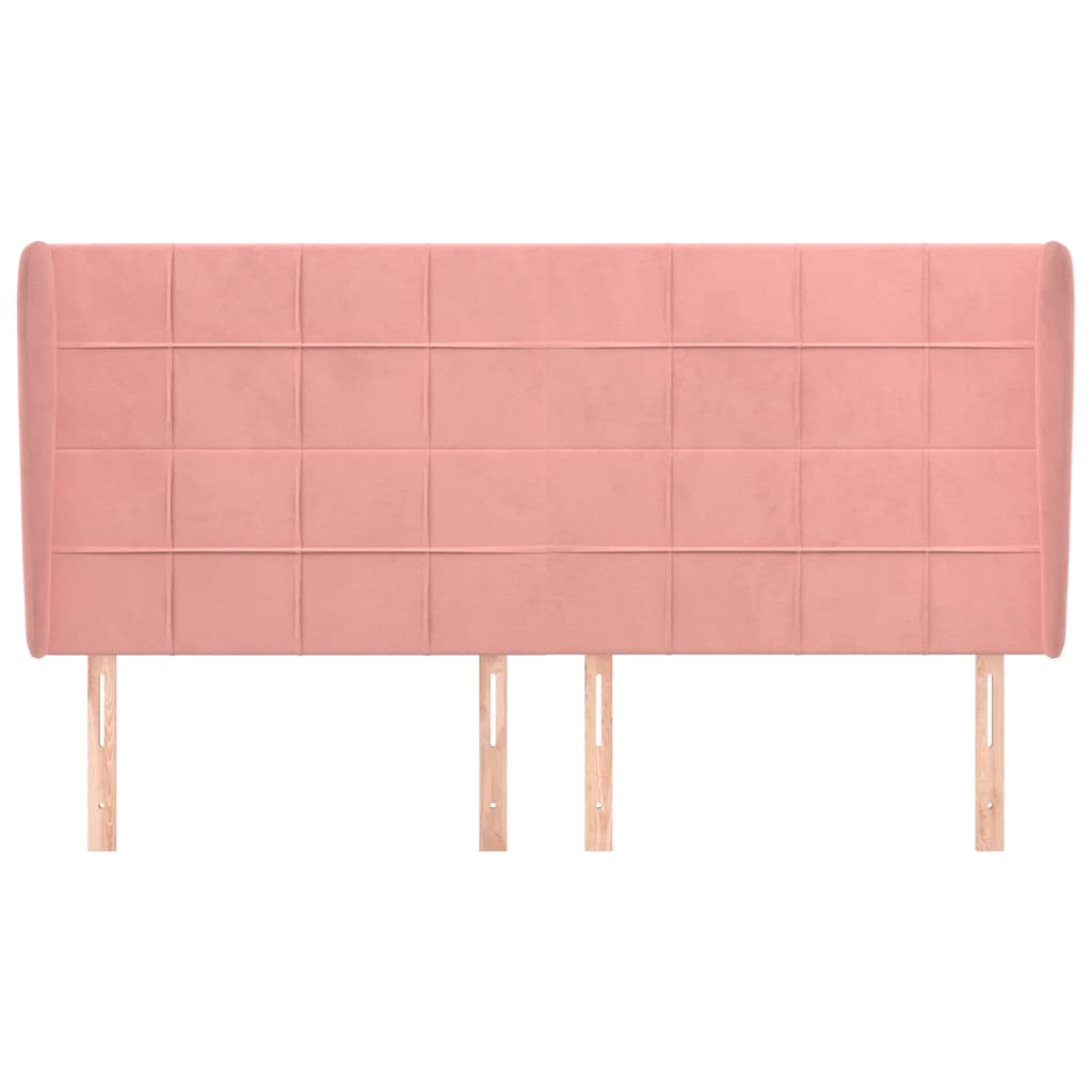 vidaXL Kopfteil mit Ohren Rosa 183x23x118/128 cm Samt