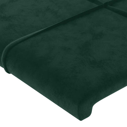 vidaXL Tête de lit avec oreilles Vert foncé 203x23x118/128 cm Velours