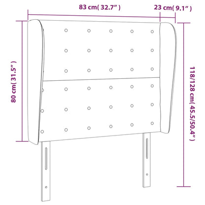 vidaXL Kopfteil mit Ohren Weiß 83x23x118/128 cm Kunstleder