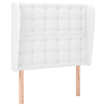 vidaXL Kopfteil mit Ohren Weiß 93x23x118/128 cm Kunstleder