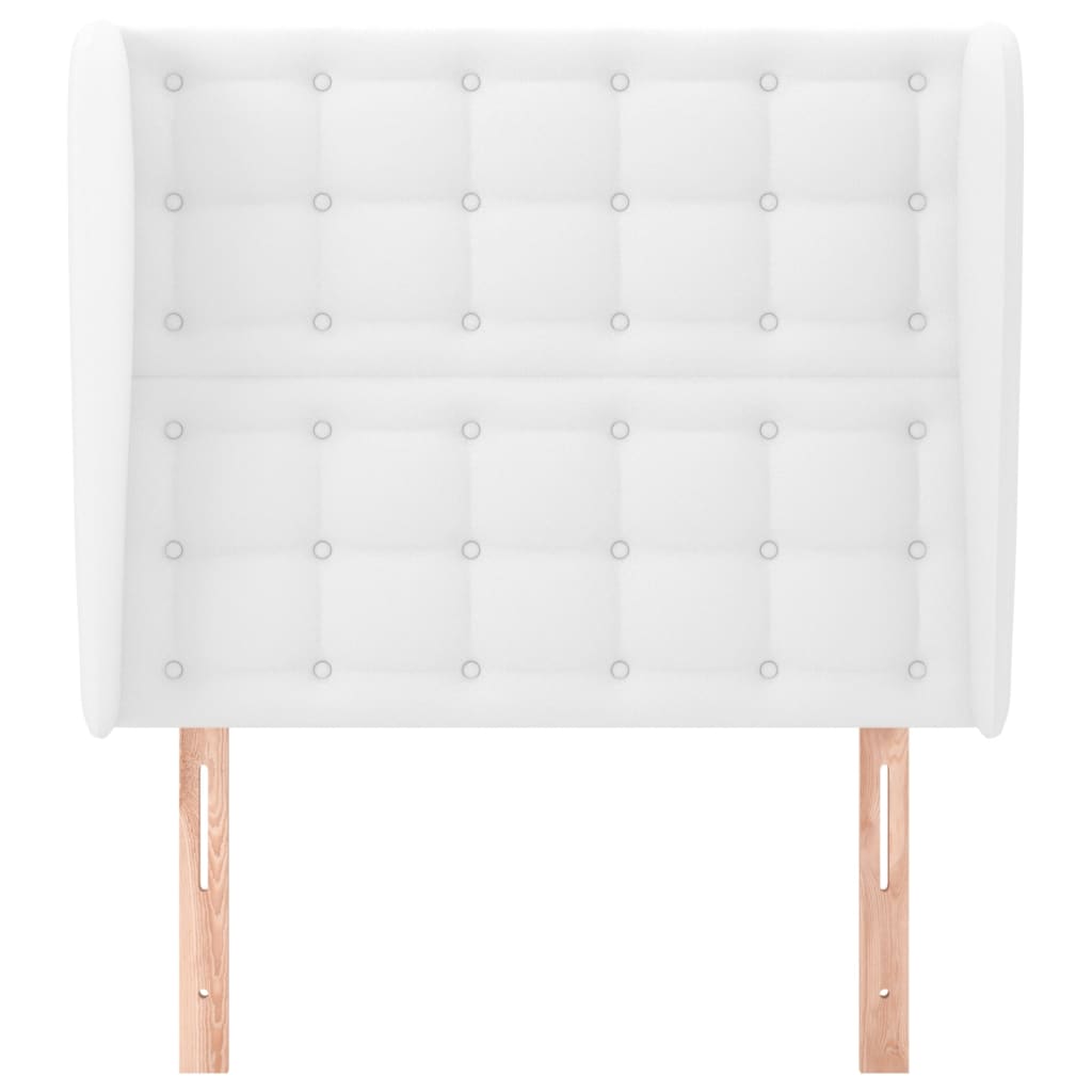 vidaXL Kopfteil mit Ohren Weiß 93x23x118/128 cm Kunstleder