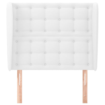vidaXL Kopfteil mit Ohren Weiß 93x23x118/128 cm Kunstleder