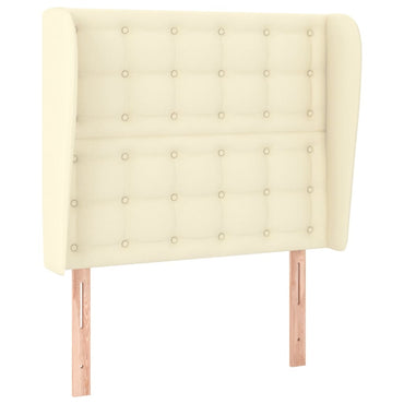 vidaXL Kopfteil mit Ohren Creme 93x23x118/128 cm Kunstleder