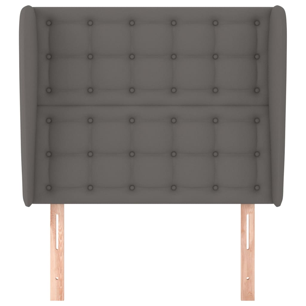 vidaXL Kopfteil mit Ohren Grau 93x23x118/128 cm Kunstleder
