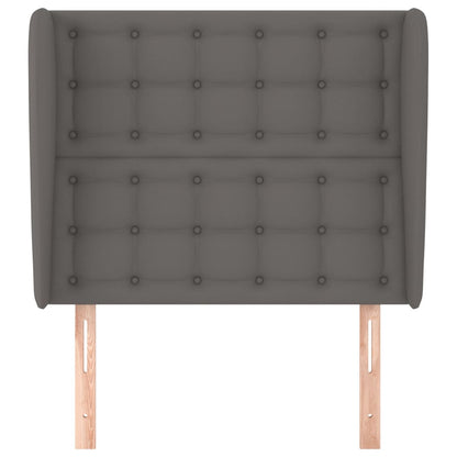 vidaXL Kopfteil mit Ohren Grau 93x23x118/128 cm Kunstleder