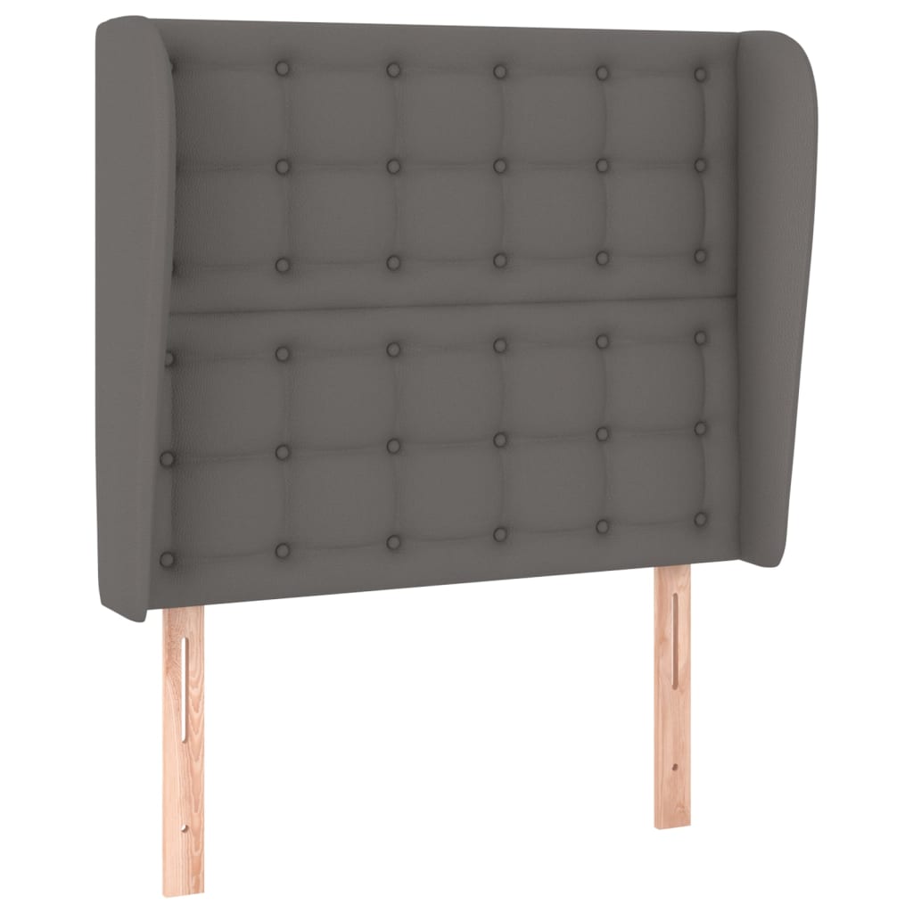 vidaXL Kopfteil mit Ohren Grau 103x23x118/128 cm Kunstleder