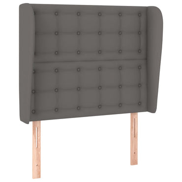 vidaXL Kopfteil mit Ohren Grau 103x23x118/128 cm Kunstleder