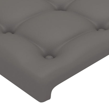 vidaXL Kopfteil mit Ohren Grau 103x23x118/128 cm Kunstleder