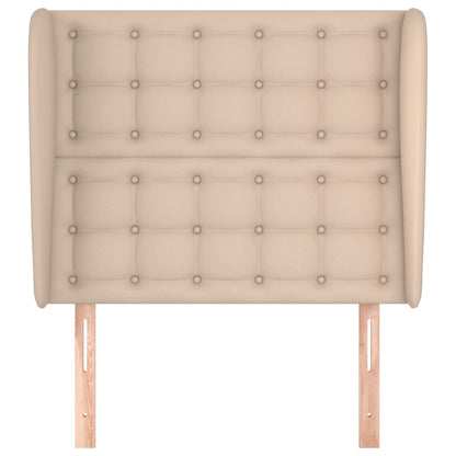 vidaXL Kopfteil mit Ohren Cappuccino-Braun 103x23x118/128cm Kunstleder