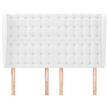 vidaXL Kopfteil mit Ohren Weiß 147x23x118/128 cm Kunstleder