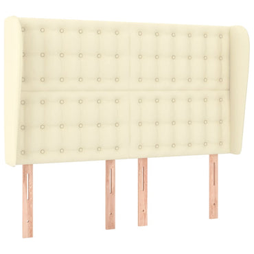 vidaXL Kopfteil mit Ohren Creme 147x23x118/128 cm Kunstleder