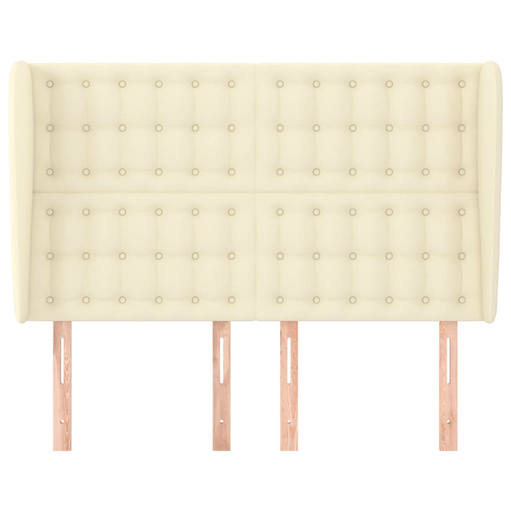 vidaXL Kopfteil mit Ohren Creme 147x23x118/128 cm Kunstleder
