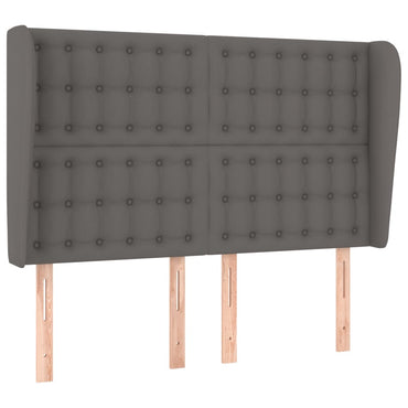 vidaXL Kopfteil mit Ohren Grau 147x23x118/128 cm Kunstleder