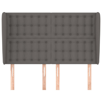 vidaXL Kopfteil mit Ohren Grau 147x23x118/128 cm Kunstleder