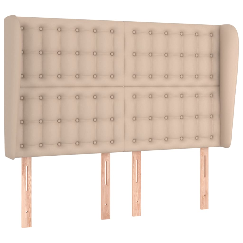 vidaXL Kopfteil mit Ohren Cappuccino-Braun 147x23x118/128cm Kunstleder