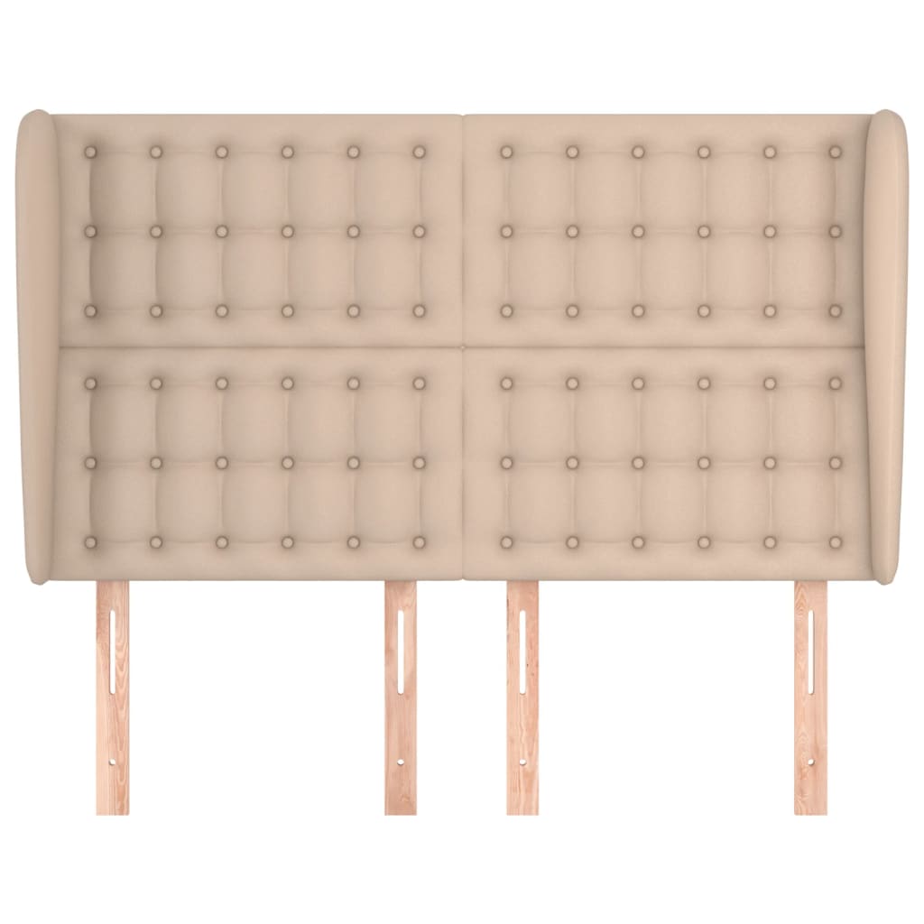 vidaXL Kopfteil mit Ohren Cappuccino-Braun 147x23x118/128cm Kunstleder