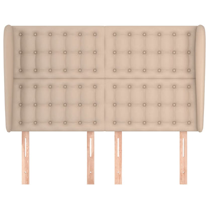 vidaXL Kopfteil mit Ohren Cappuccino-Braun 147x23x118/128cm Kunstleder