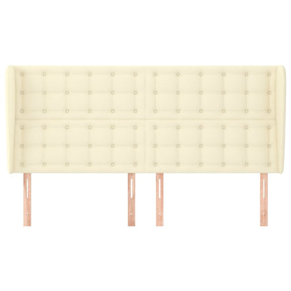 vidaXL Kopfteil mit Ohren Creme 163x23x118/128 cm Kunstleder