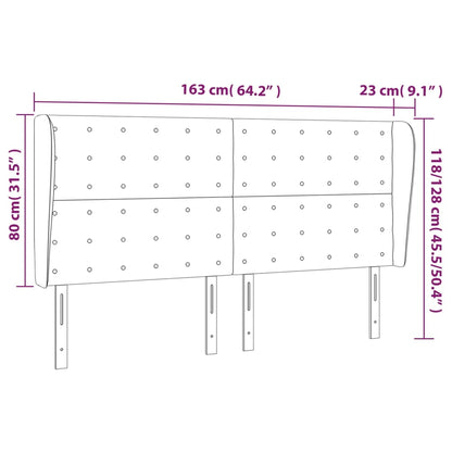 vidaXL Kopfteil mit Ohren Creme 163x23x118/128 cm Kunstleder