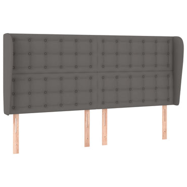 vidaXL Kopfteil mit Ohren Grau 163x23x118/128 cm Kunstleder