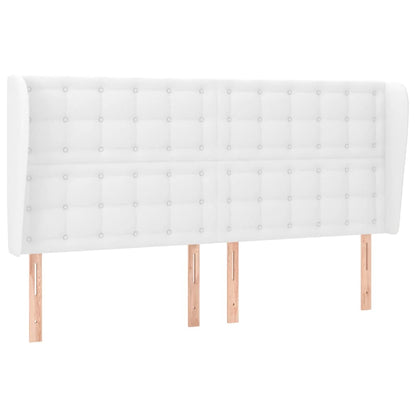vidaXL Kopfteil mit Ohren Weiß 183x23x118/128 cm Kunstleder