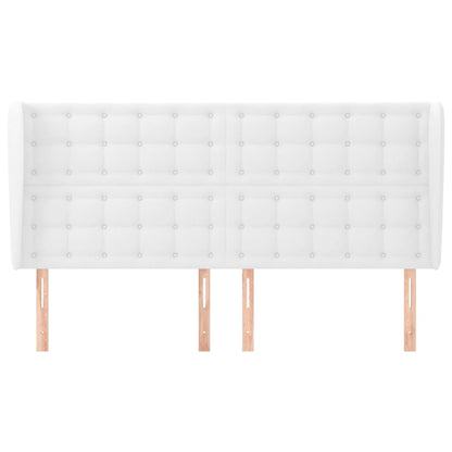 vidaXL Kopfteil mit Ohren Weiß 183x23x118/128 cm Kunstleder