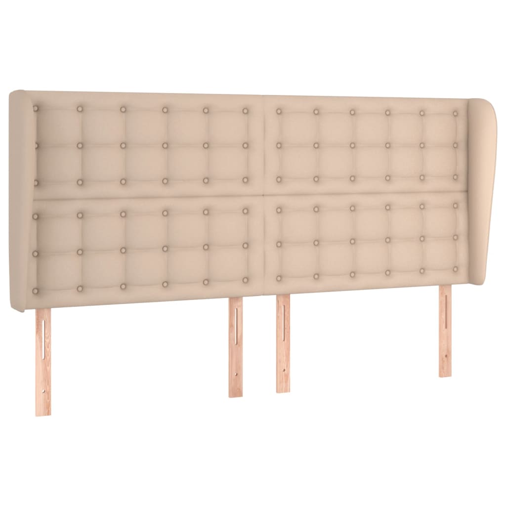 vidaXL Kopfteil mit Ohren Cappuccino-Braun 183x23x118/128cm Kunstleder