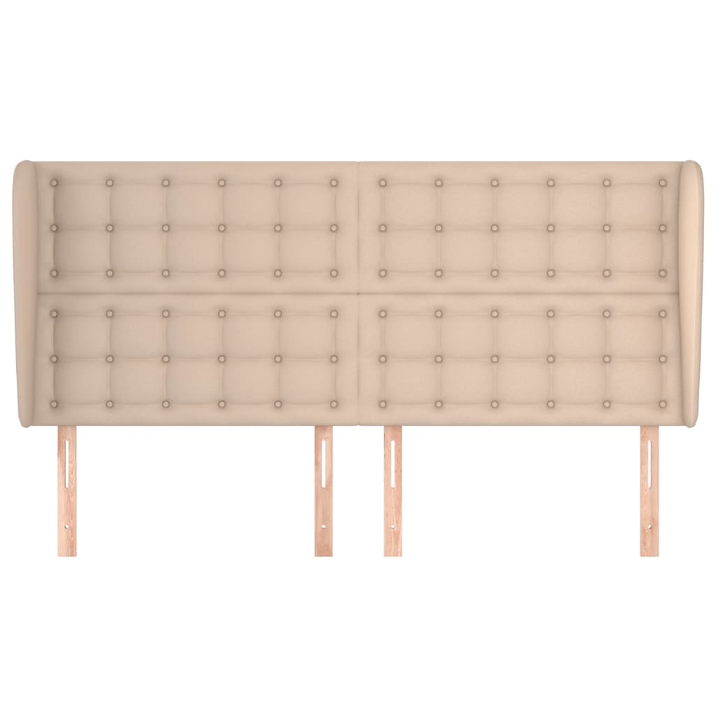 vidaXL Kopfteil mit Ohren Cappuccino-Braun 183x23x118/128cm Kunstleder