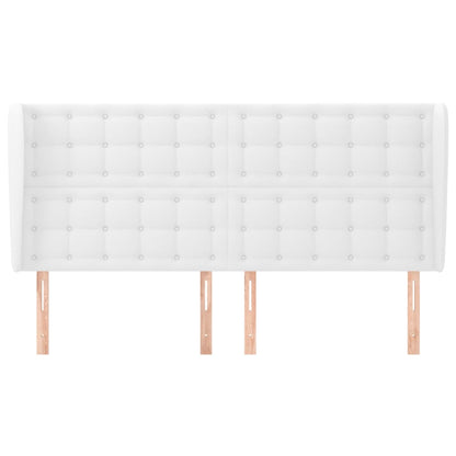 vidaXL Kopfteil mit Ohren Weiß 203x23x118/128 cm Kunstleder