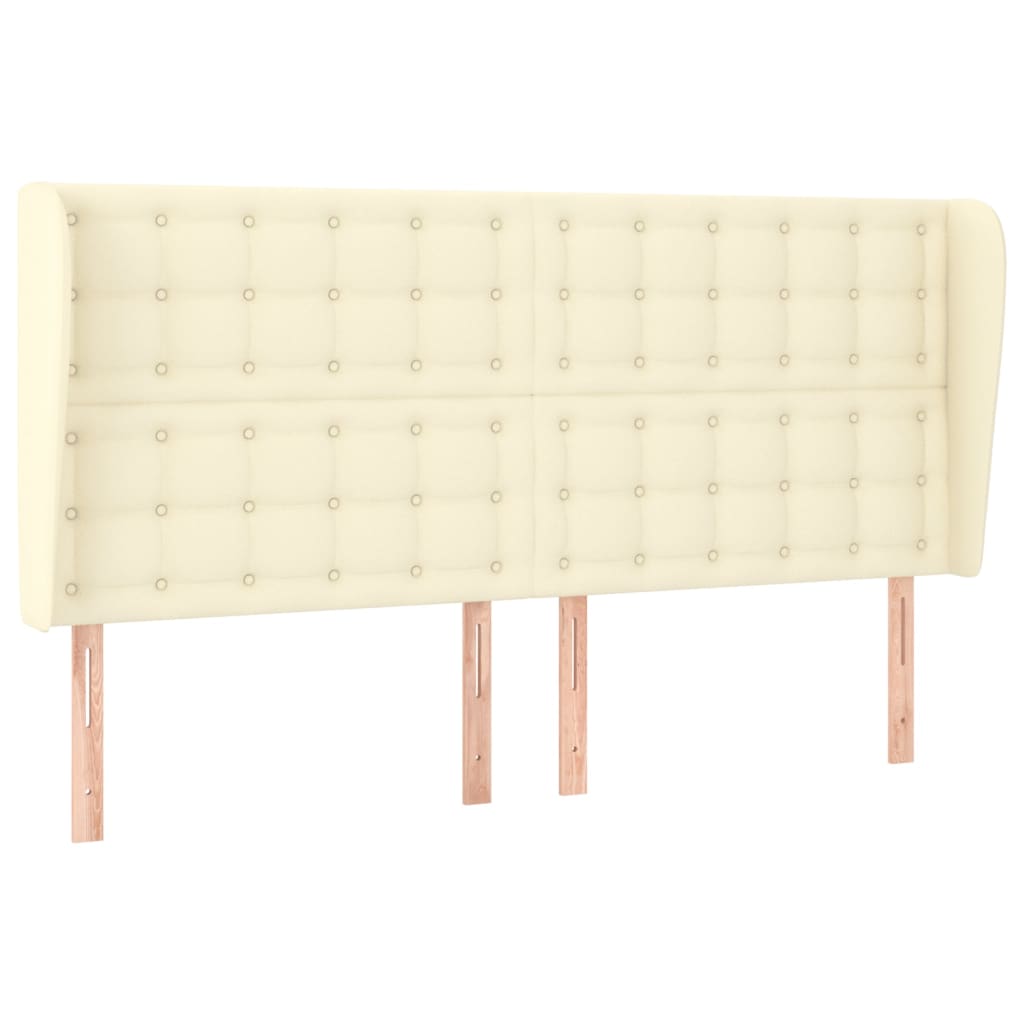 vidaXL Kopfteil mit Ohren Creme 203x23x118/128 cm Kunstleder