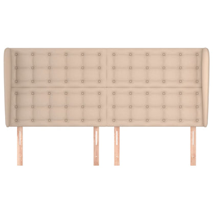 Kopfteil mit Ohren Cappuccino-Braun 203x23x118/128cm Kunstleder