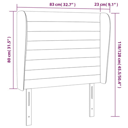vidaXL Kopfteil mit Ohren Hellgrau 83x23x118/128 cm Stoff