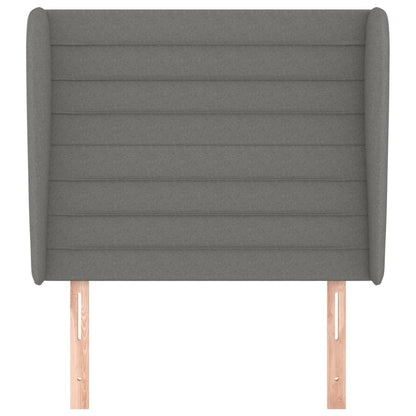 vidaXL Kopfteil mit Ohren Dunkelgrau 83x23x118/128 cm Stoff