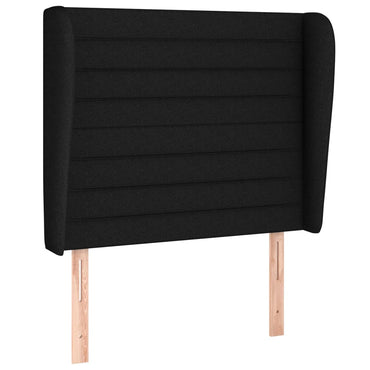 vidaXL Kopfteil mit Ohren Schwarz 83x23x118/128 cm Stoff