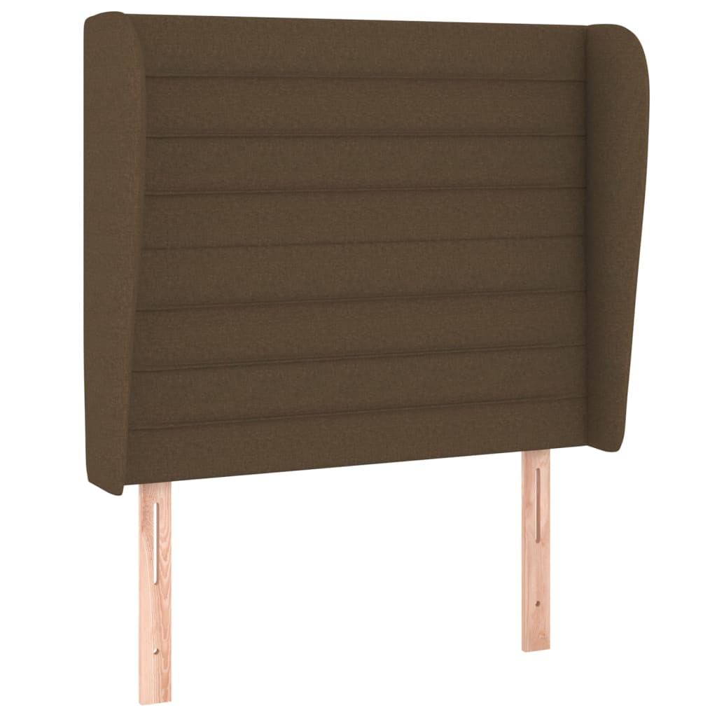 vidaXL Kopfteil mit Ohren Dunkelbraun 83x23x118/128 cm Stoff